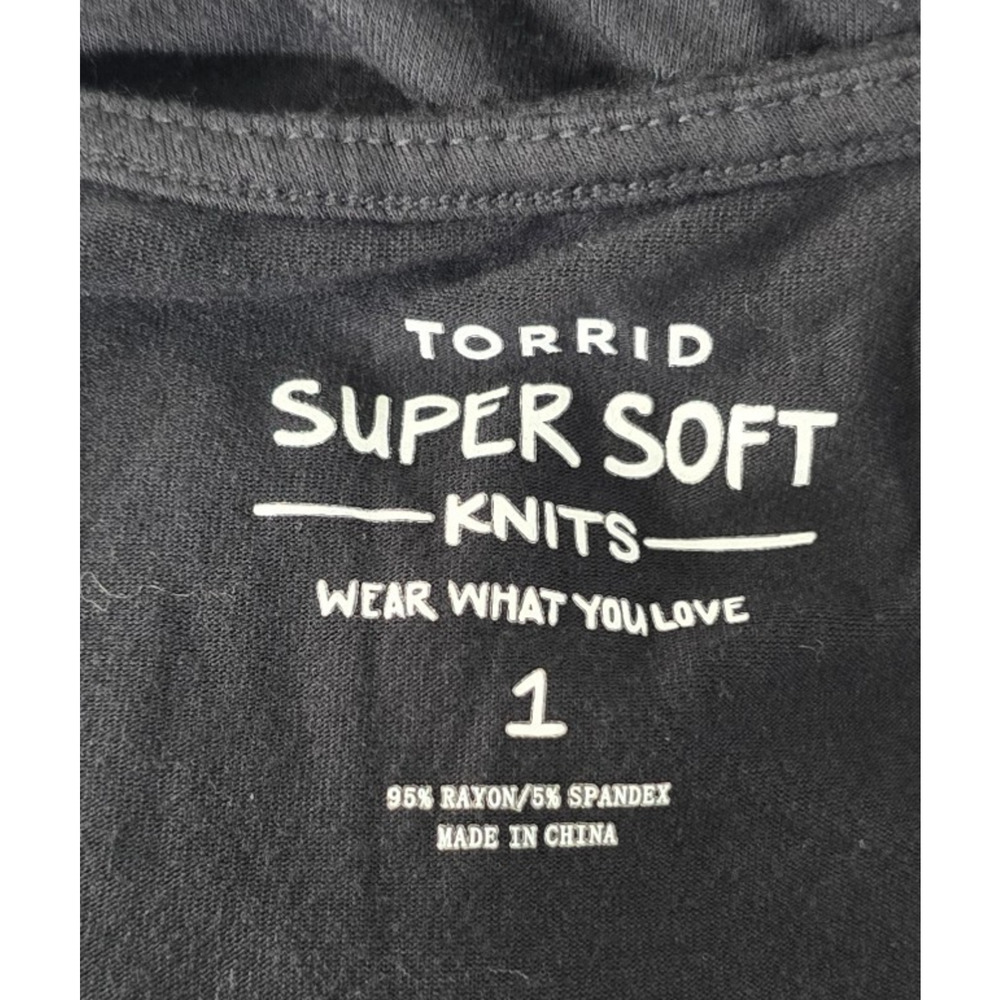 Torrid Super Soft Knits Sleeveless Maxi Dress Women's 1X Black Ruffles Hi-Low - Picture 3 of 13